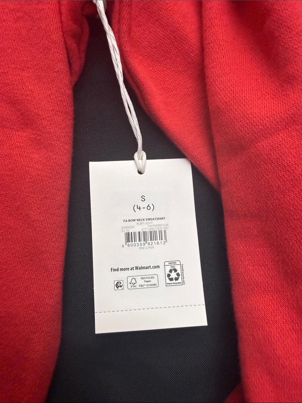 NWT Free Assembly Women’s Bow Neck Sweatshirt size Small - Picture 2 of 5